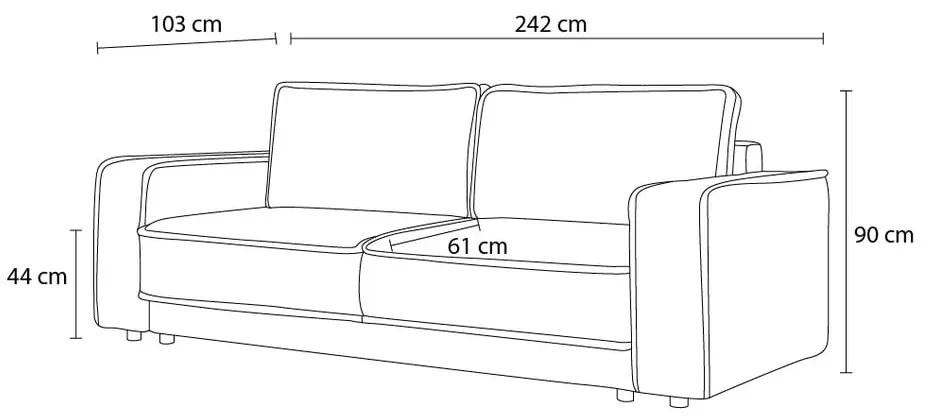 Тъмносив разтегателен диван Emile - Bobochic Paris