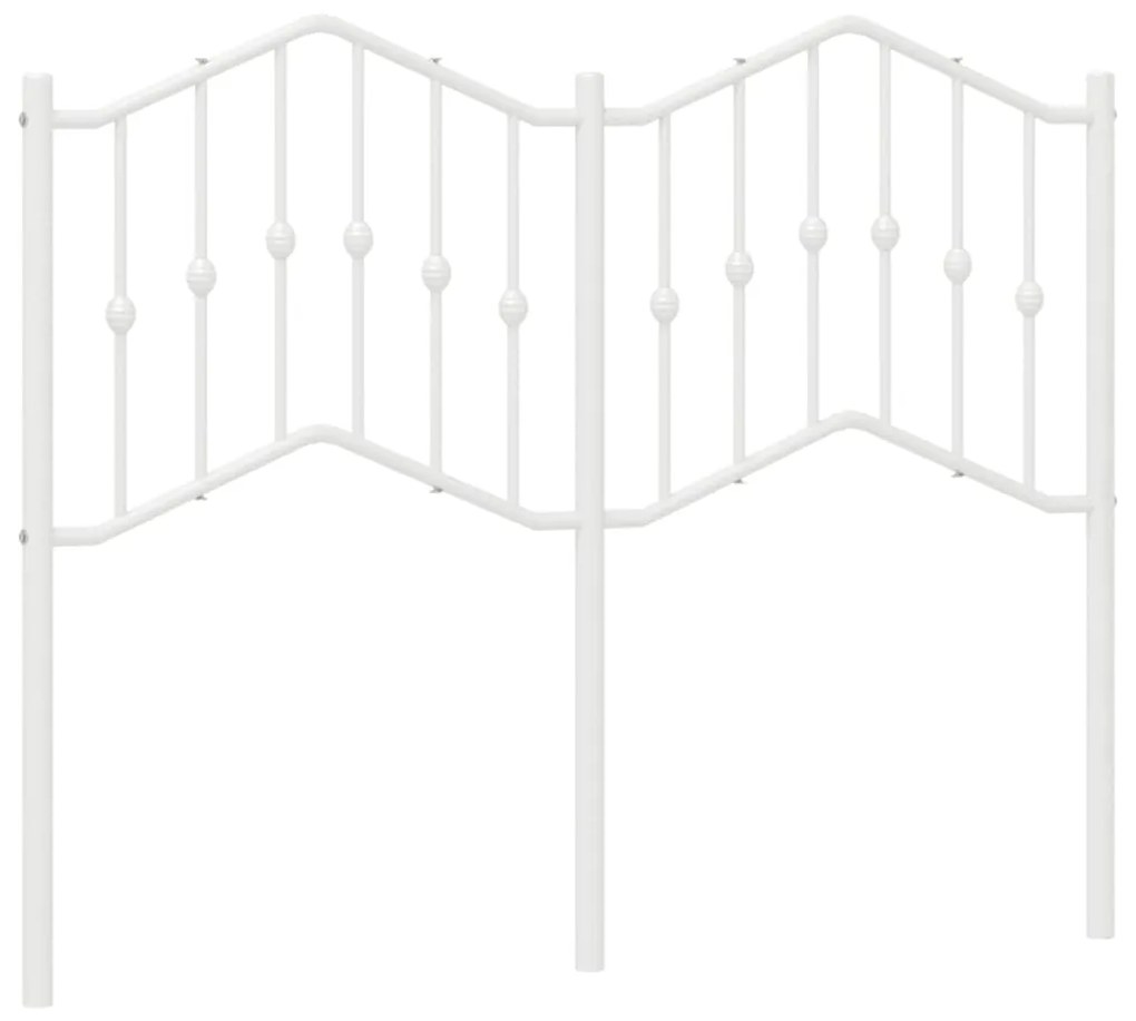 373869 vidaXL Метална резервна табла за легло, бяла, 120 см