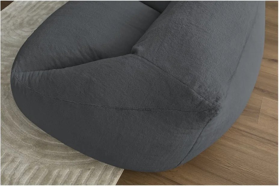 Тъмносив пуф от изкуствен косъм Lilibet – Bobochic Paris