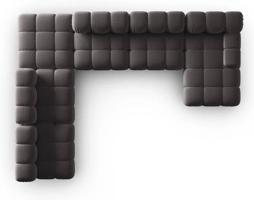Тъмносив кадифен диван 379 cm Bellis - Micadoni Home
