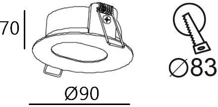 Вдлъбнати Точкова светлина покрив Viokef Top-Spot pin hole oval