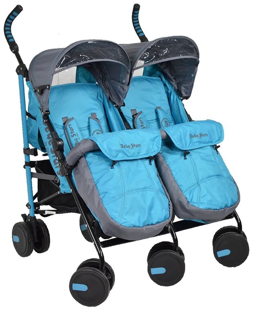 Детска количка Twin Lux Bebe Stars-Blue