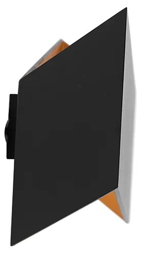 Дизайнерска стенна лампа черна със златист интериор - Fold