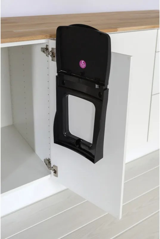 Кош за боклук за вграждане Brabantia Built-In 647043, 10 л, Широк отвор, Лесно почистване, Черен