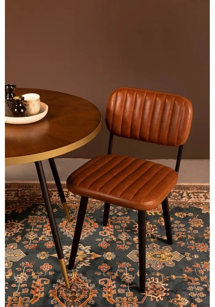 Кафяв трапезен стол в цвят коняк Jake Worn - White Label