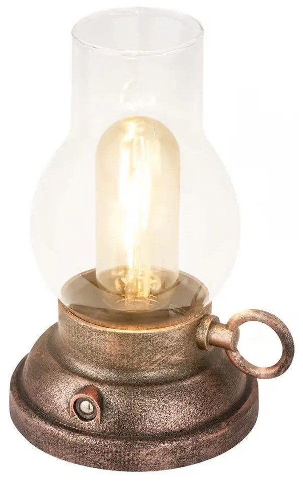 Brilo - LED акумулаторна външна настолна лампа с димер KANEA LED 1,5W/5V IP44 1200mAh бронзова