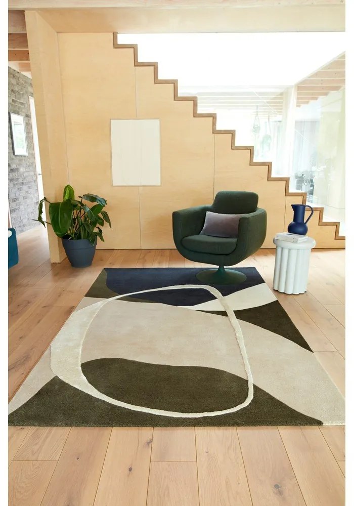 Зелен ръчно изработен вълнен килим 160x230 cm Matrix – Asiatic Carpets