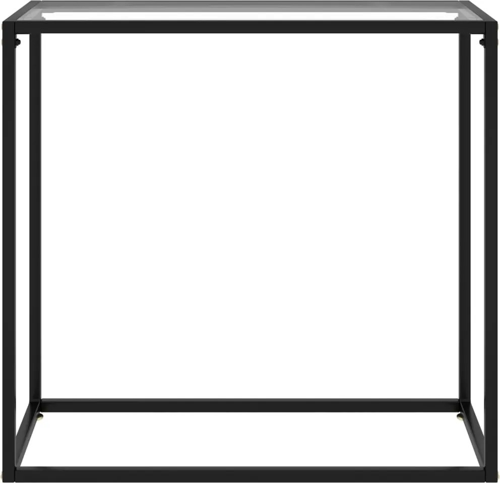 322807 vidaXL Конзолна маса, прозрачна, 80x35x75 cм, закалено стъкло