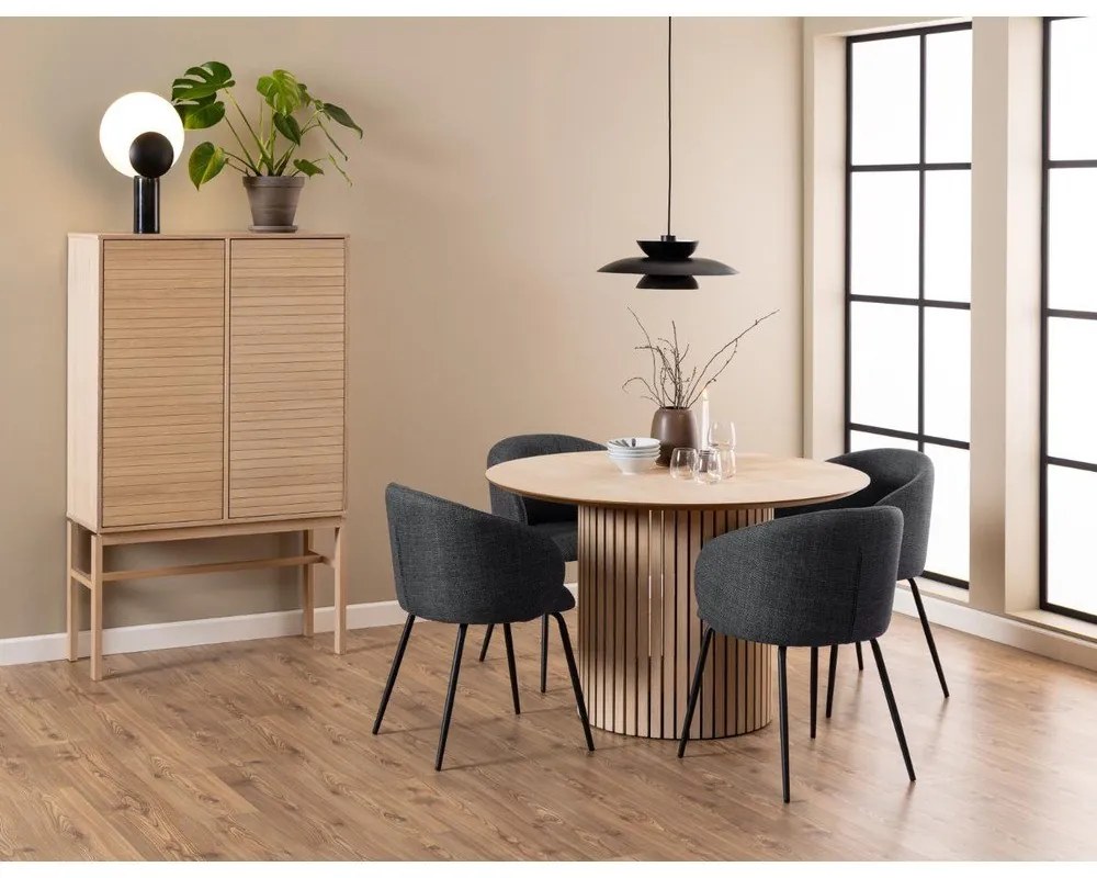 Кръгла трапезна маса с дъбов плот ø 120 cm Linley – Actona