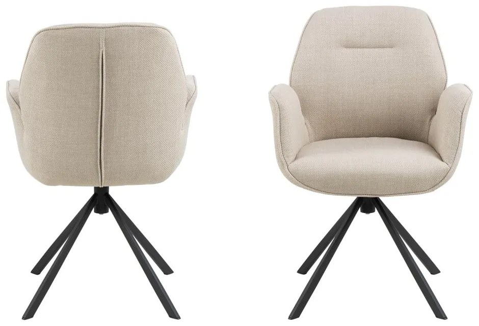 Кремав тапициран трапезен стол Aura – Actona