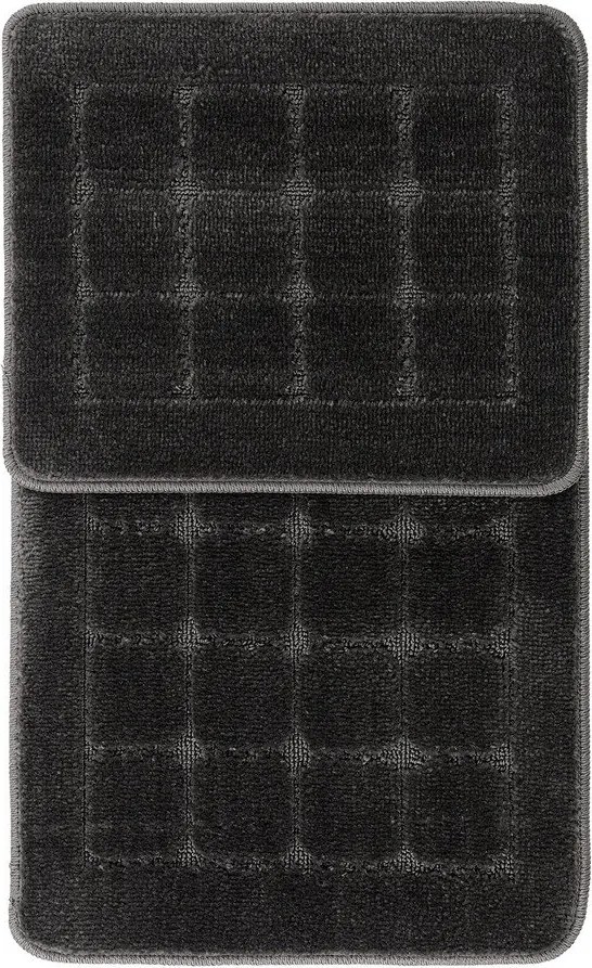 Антрацитни килими за баня в комплект 2 бр. 50x80 cm Kareli – Foutastic