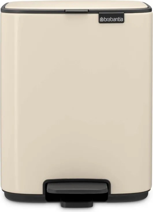 Кош за боклук Brabantia Bo Pedal 1010077, 7 л, Плавно затваряне, Гумирана основа, Бежов