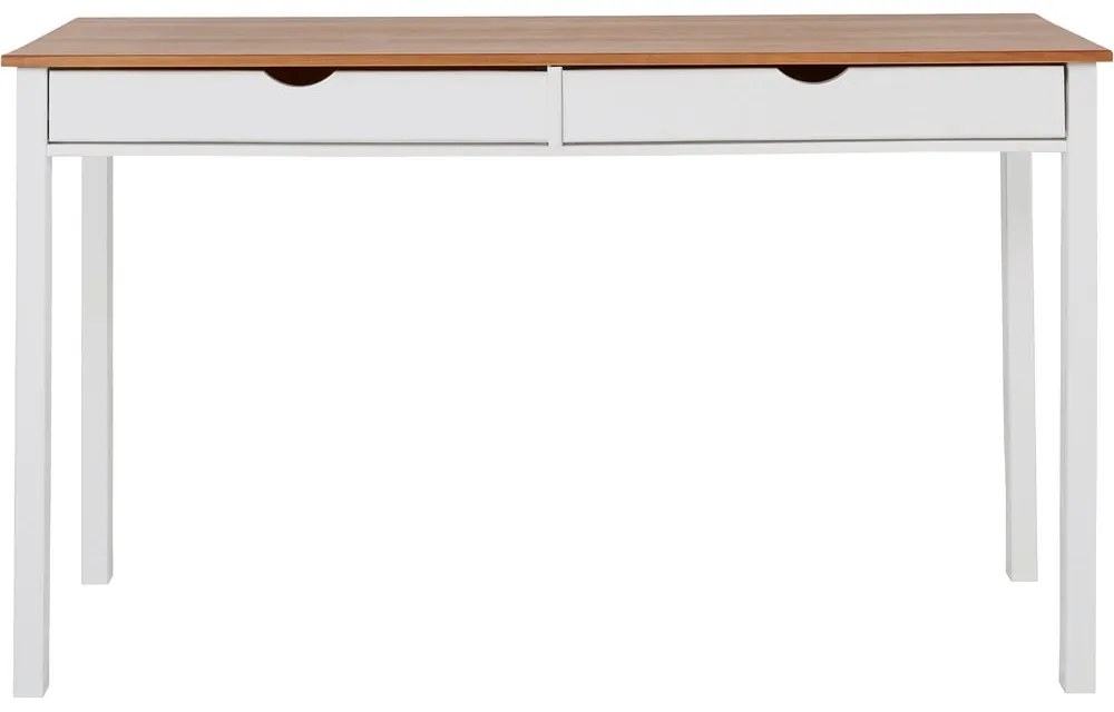 Работна маса в бяло и кафяво, дължина 140 cm Gava - Støraa