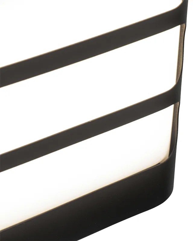 Модерен стенен аплик черен с LED IP44 - Gaev