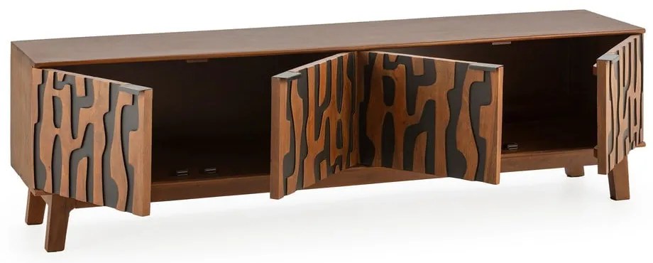 Кафява маса за телевизор от масивно манго 180x50x40 cm Kantu – MOME