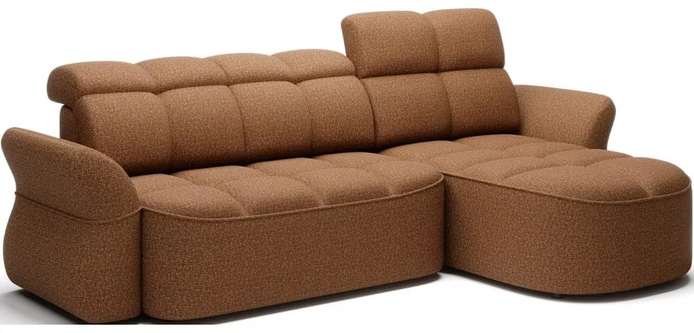 Жълт/кафяв кадифен сгъваем/с място за съхранение ъглов диван (десен ъгъл) Beneth – ELTAP