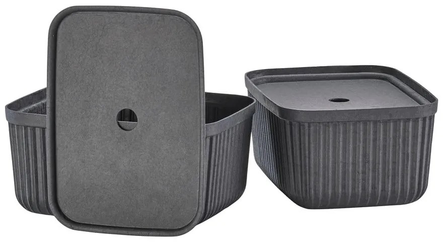 Черни кутии за съхранение в комплект 2 бр. с капаци 32x23x20,5 cm Pulp – Zone
