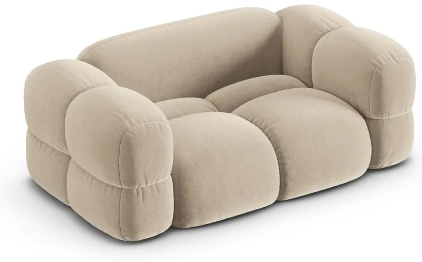 Бежов кадифен диван 180 cm Loretto – Cosmopolitan Design