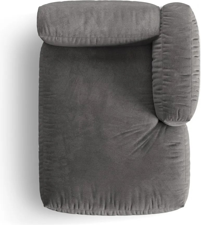 Сив кадифен модул за диван (десен ъгъл) Martina – Micadoni