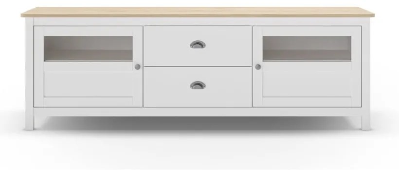 Бяла маса за телевизор от масивен бор 180x59 cm Misti – Marckeric