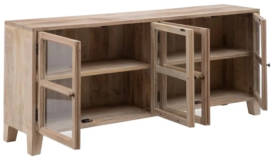 Витрина от масивно манго в естествен цвят 160x71 cm – Ixia