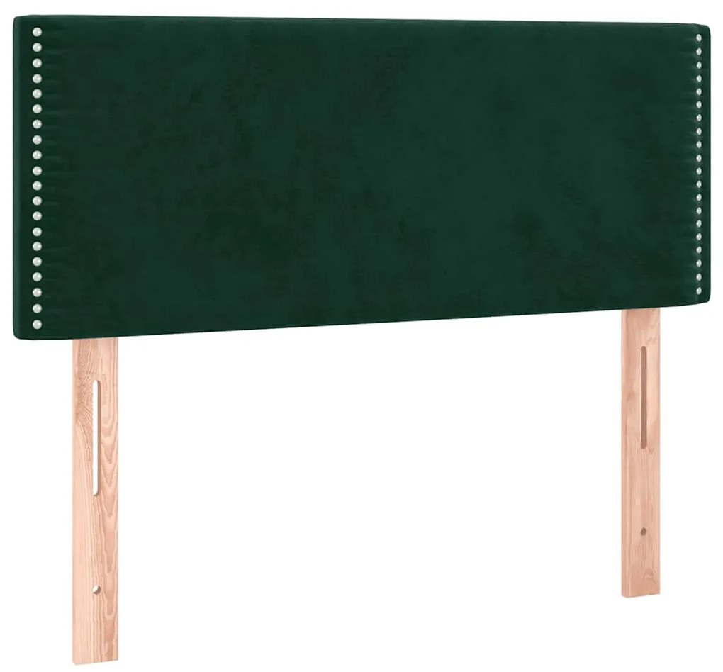 345901 vidaXL Горна табла за легло, тъмнозелена, 90x5x78/88 см, кадифе