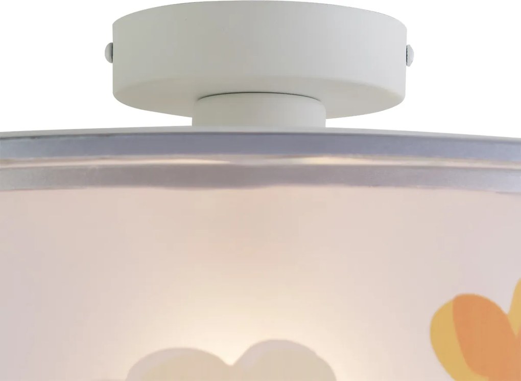 Детска таванна лампа бяла с цветя - Harrie between Flowers