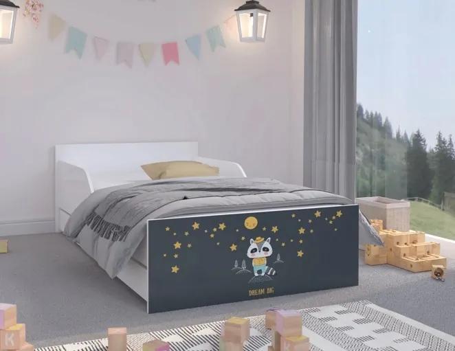 Качествено детско легло в по-тъмни цветове с мотив нощно небе 160 х 80 см