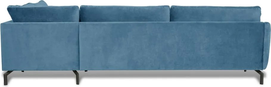 Ъглов диван от синьо кадифе (десен ъгъл) Magic - Scandic