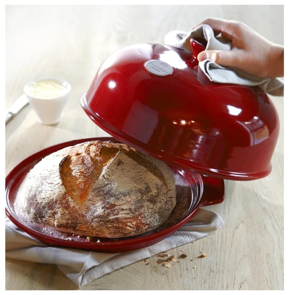 Червена керамична кръгла форма за печене на хляб , ⌀ 28,5 cm - Emile Henry