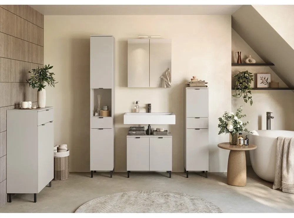 Кремав висок тесен шкаф за баня 30x120 cm Arcena – Germania