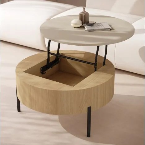 ФРИДА Бежово [Шампанско] / Оазис Дъб – МОДЕРНА ХОЛНА МАСА С ПОВДИГАЩ ПЛОТ И СКРИТО ПРОСТРАНСТВО ЗА СЪХРАНЕНИЕ