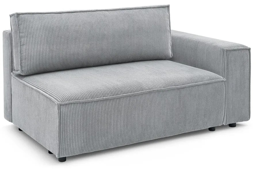 Светлосив модул за диван от велур, десен ъгъл Nihad modular – Bobochic Paris