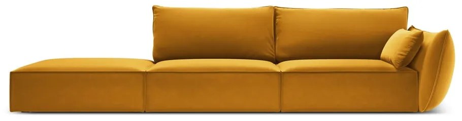 Кадифен диван в цвят горчица десен ъгъл 264 cm Vanda – Mazzini Sofas