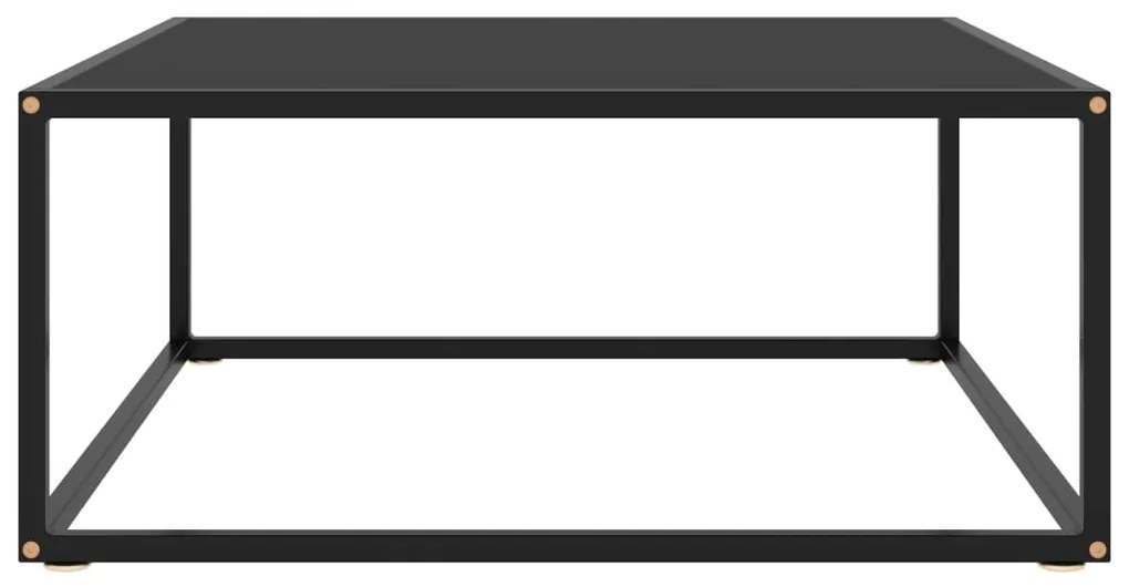 322876 vidaXL Кафе маса, черна, с черно стъкло, 80x80x35 см