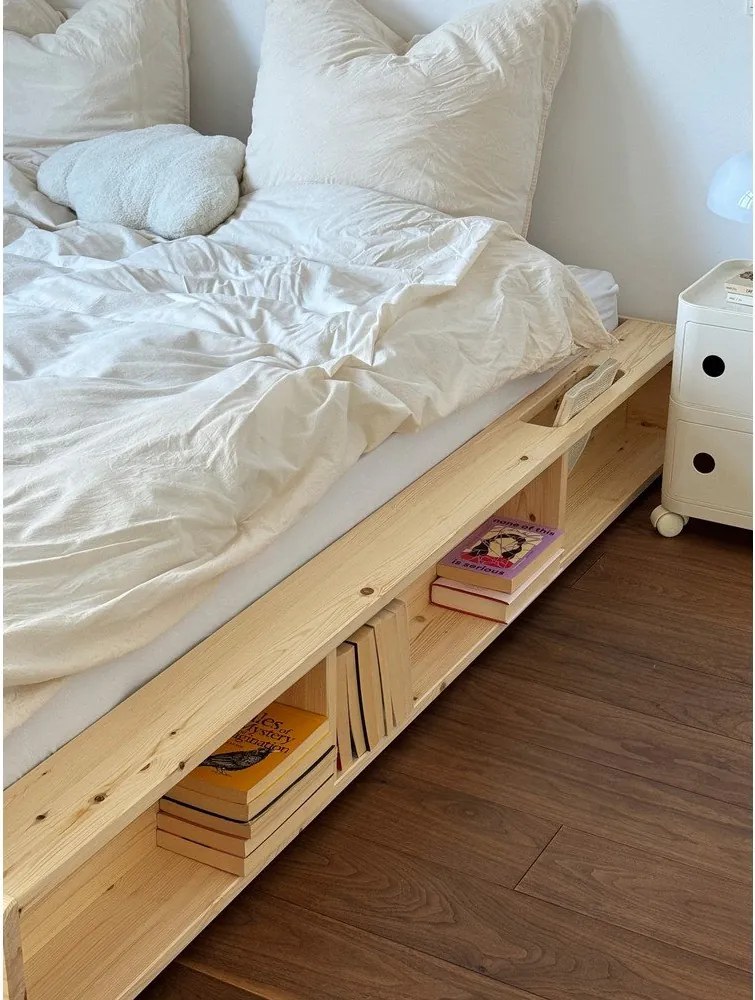 Двойно легло от борова дървесина с решетка 180x200 cm Ziggy - Karup Design