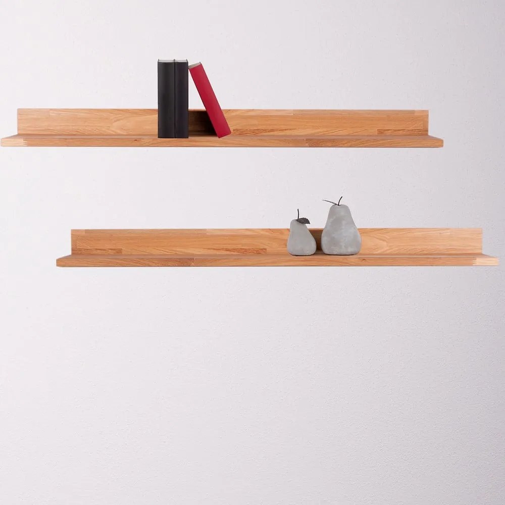 Стенен рафт за снимки от масивен дъб в естествен цвят 100 cm Kalle – Interia Home &amp; Living