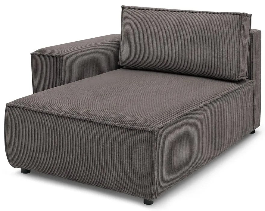 Светлокафяв модул за диван от велур, ляв ъгъл Nihad modular - Bobochic Paris