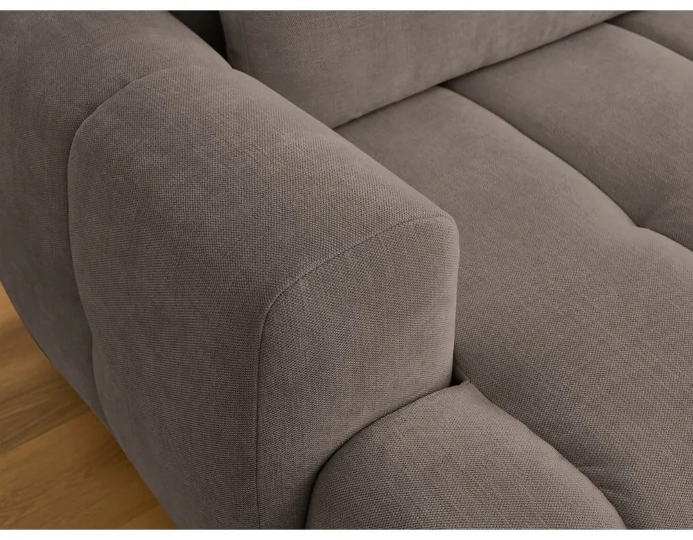 Кафяво-сив сгъваем/с място за съхранение ъглов диван (десен ъгъл) Fuji – Bobochic Paris