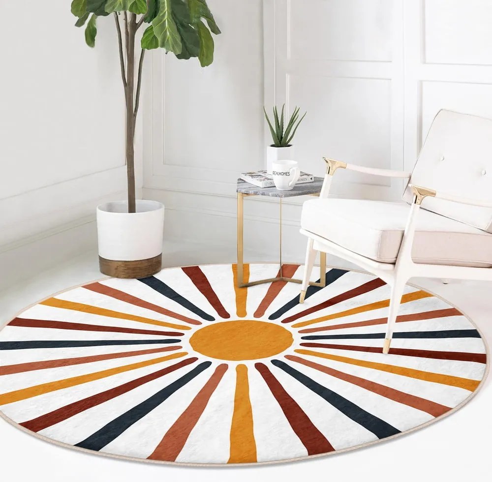 Кръгъл килим подходящ за пране и за прахосмукачки роботи ø 120 cm Comfort – Mila Home