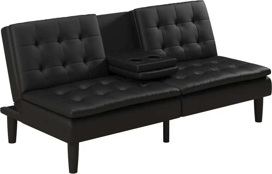 Черен разтегателен диван от изкуствена кожа 191 cm Maine – Støraa