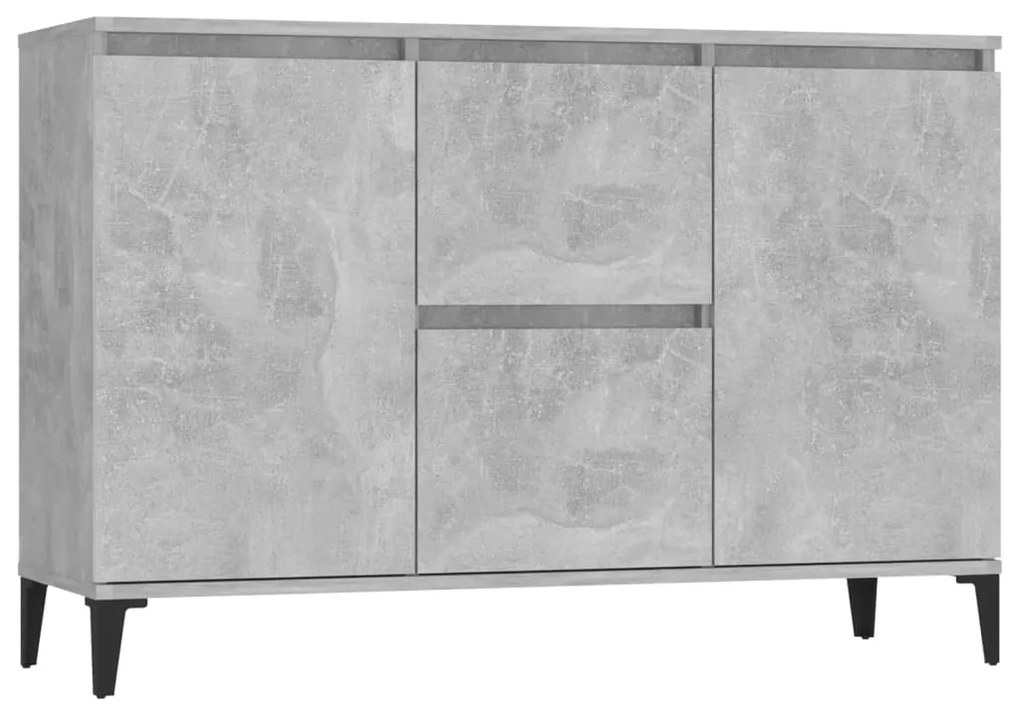 806116 vidaXL Сайдборд, бетонно сив, 102x35x70 см, инженерно дърво