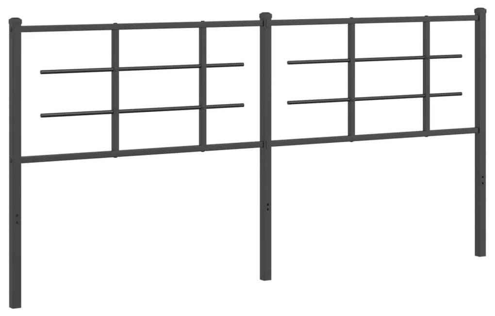 355597 vidaXL Метална табла за глава, черна, 180 см