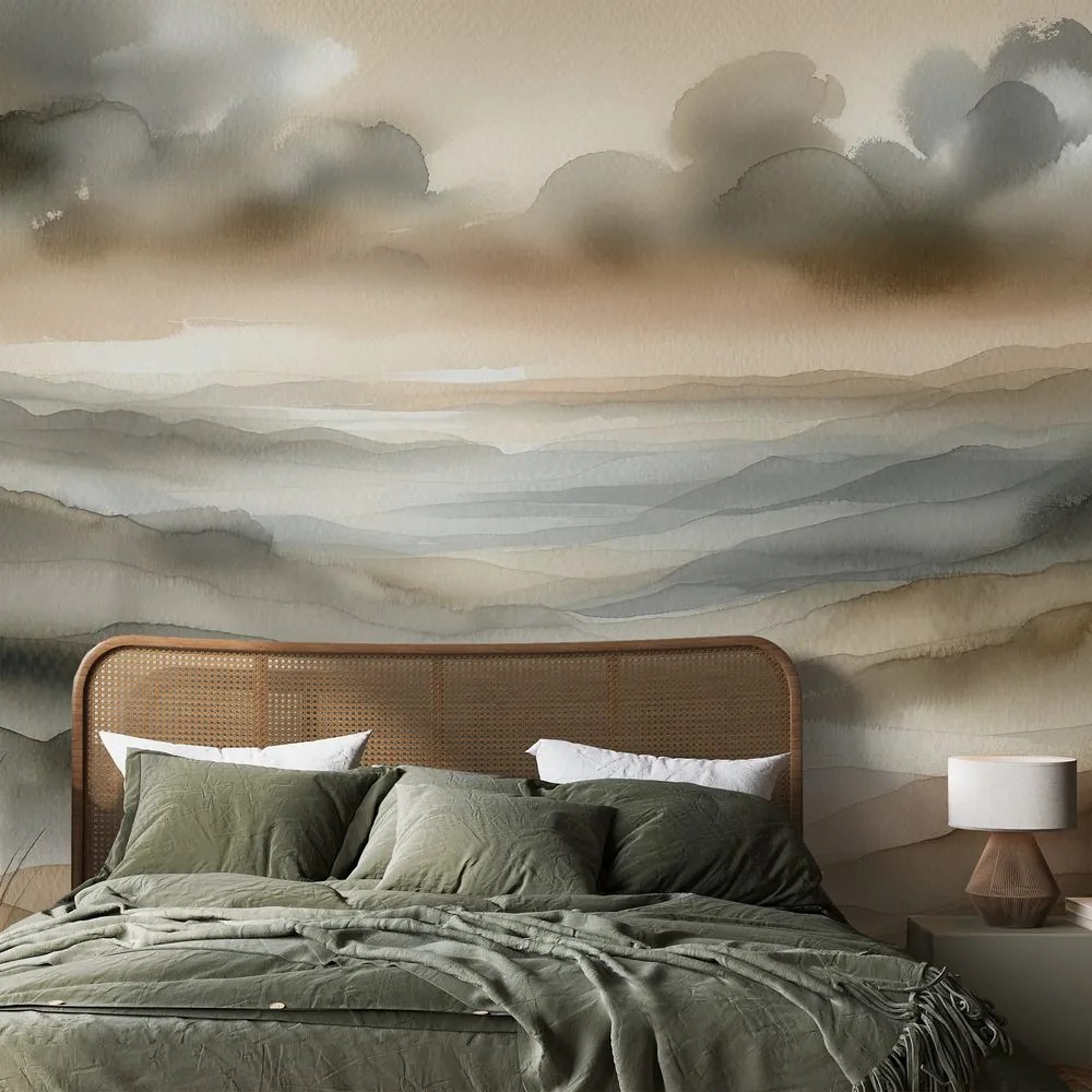 Тапет – Акварелен пейзаж в мъгла