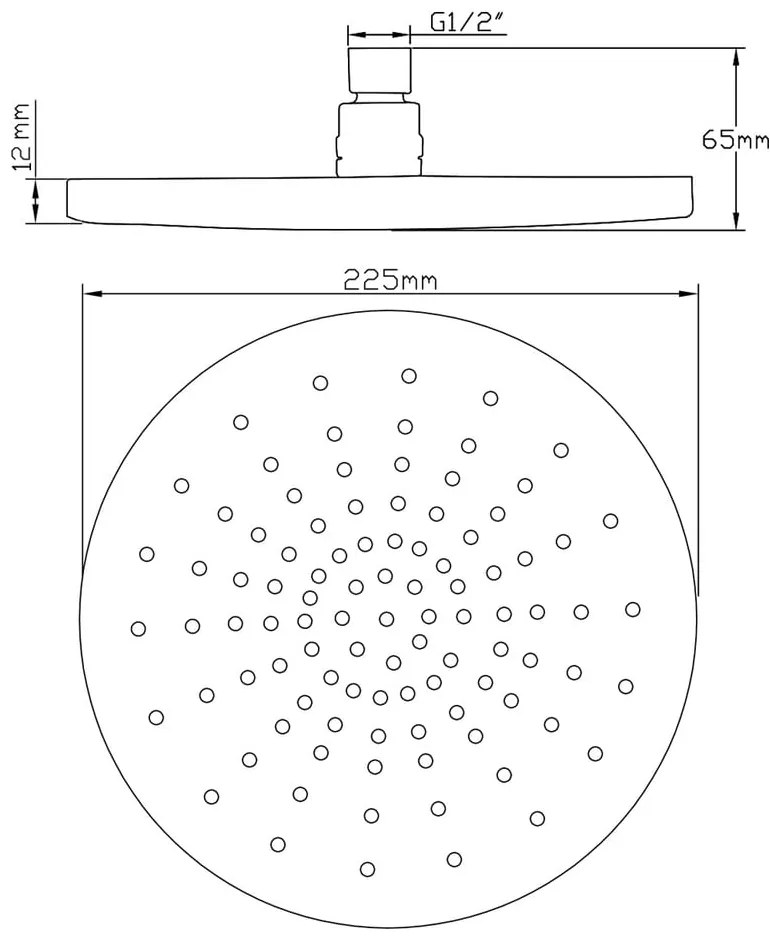 Месингова душ глава в лъскаво сребристо ø 30 cm – Sapho