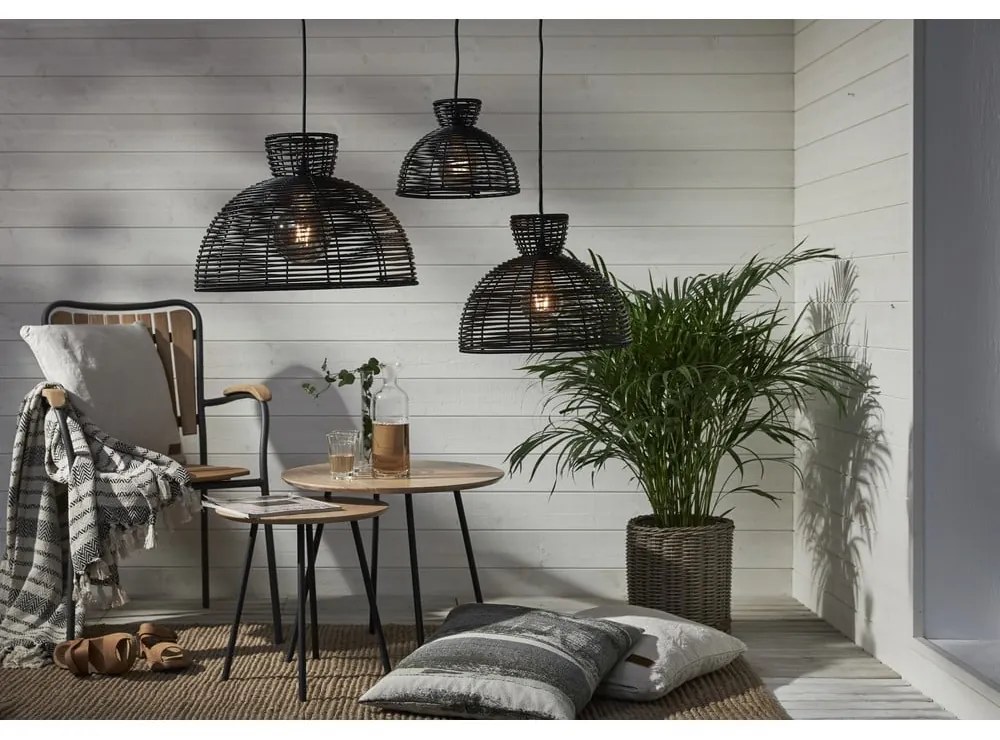 Черен външен абажур за таванно осветление, ø 26 cm Runde - Star Trading