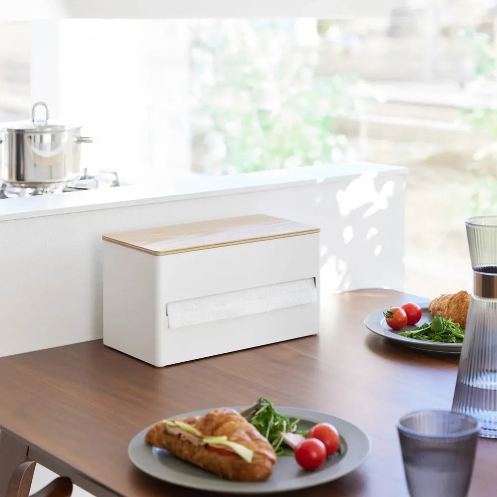 Бяла метална стойка за кухненска хартия Rin – YAMAZAKI