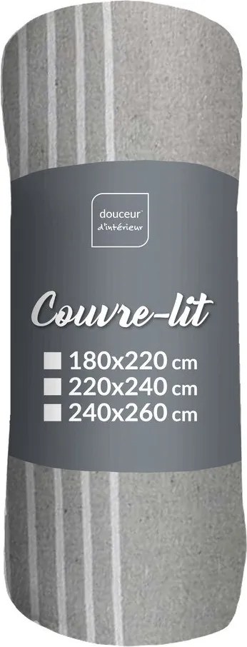 Сиво покривало за легло 240x260 cm Adele – douceur d'intérieur