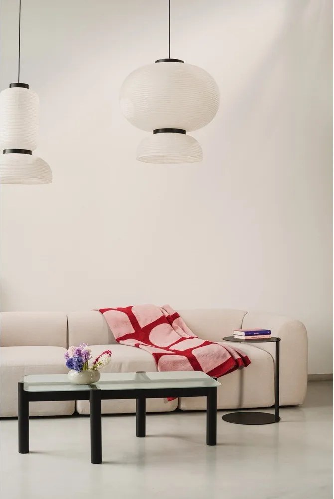 Черна масичка за кафе със стъклен плот 55x105 cm Kob – noo.ma