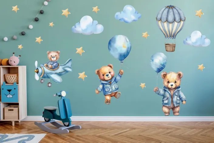 Стикер за стена за детска стая за момчета - мече Šírka: 100 cm | Dĺžka: 200 cm